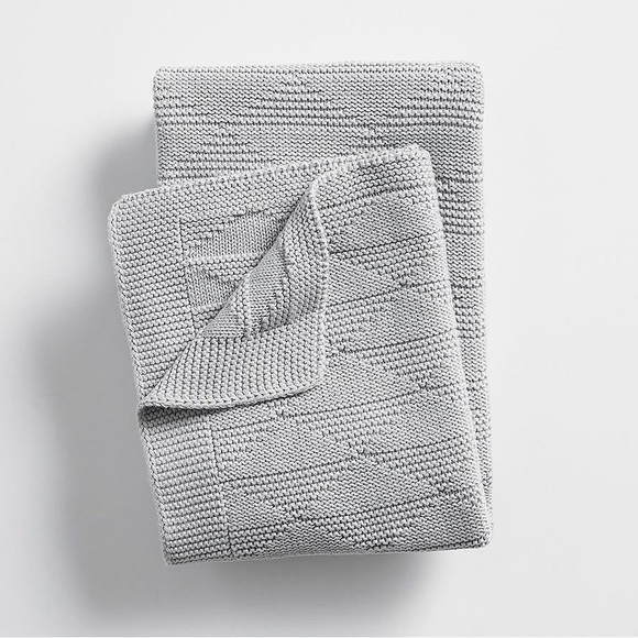 Pottery Barn Other - Pottery Barn Light Gray Textured Throw